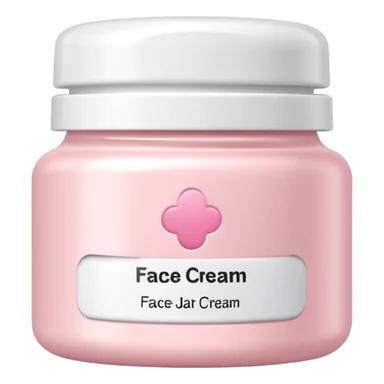 White jar of face cream with soft pink label, clean design sticker