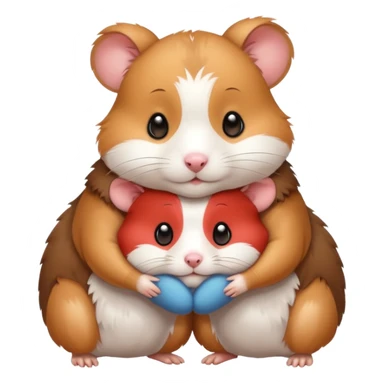 2 cute hamsters hugging with big puppy eyes sticker