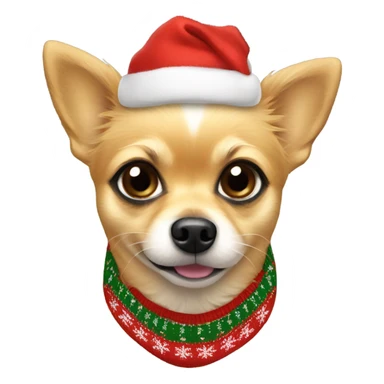 Pomeranian chihuahua mix wearing Christmas sweater sticker