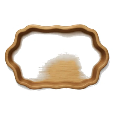 Wood scalloped tray with a lace towel sticker