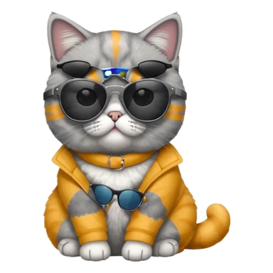 british shorthair cat with sunglasses sticker