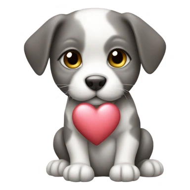 Cute baby animal (any kind) holding a heart sticker
