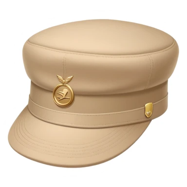 Beige Kangol hat with the Kangol brand logo clearly visible, isolated object, iOS emoji style, light beige color sticker