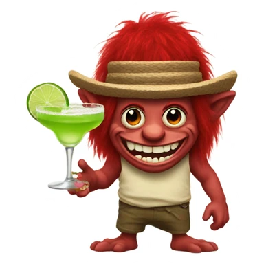 red troll with margarita sticker