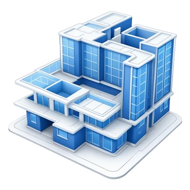 blue blueprint plan with crisp white architectural lines sticker