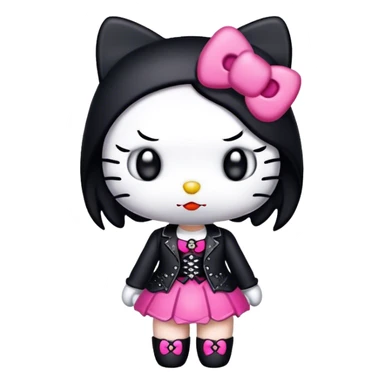 goth hello kitty lady sticker