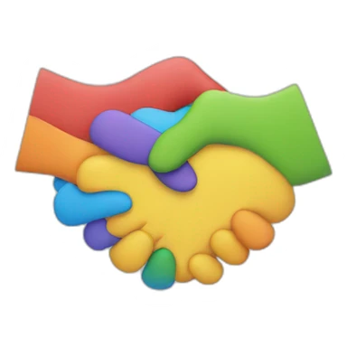 Shake hands autism colours sticker
