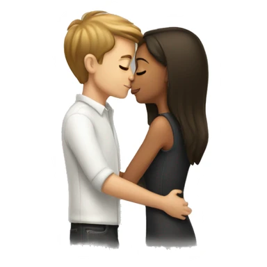 White boy kissing Hispanic girl boyfriend and girlfriend  sticker