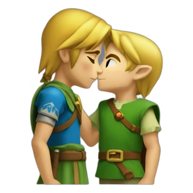 Link from the legend of zelda kissing à boy sticker