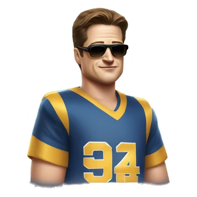 Brendan Fraser gambling with sun glasses and Pitt jersey sticker