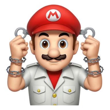 Mario with handcuffs sticker
