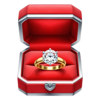 diamond ring in a red box sticker