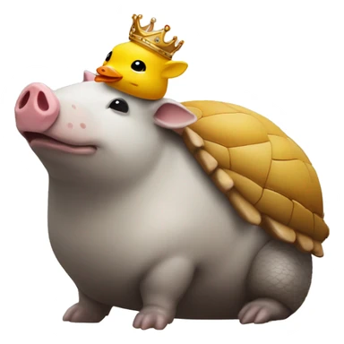 Rubber duck chubby round armadillo pig panda centipede armadillo wearing a crown sticker