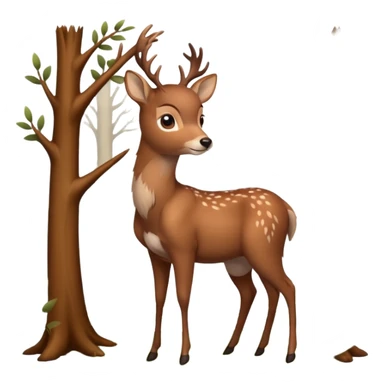 A gentle deer standing quietly under forest branches.











































 sticker