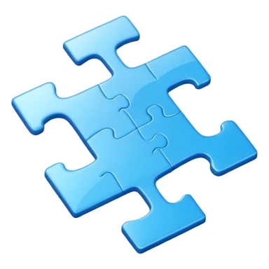 puzzle piece emoji in blue professional design for business presentation, clean edges, modern corporate aesthetic sticker