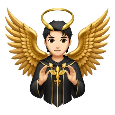holy saint emblem with black wings lucifer sticker