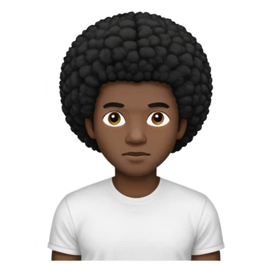 man with black afro hair and black skin sticker