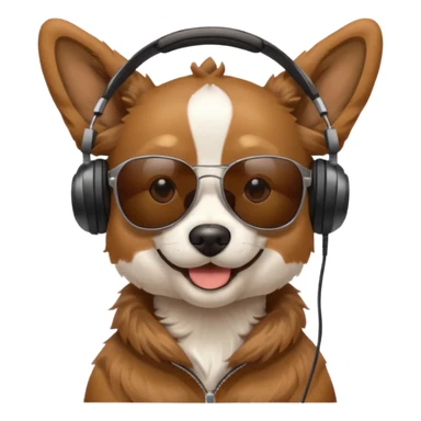 Dog wearing headphones with sunglasses  sticker