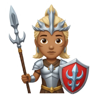 Mermaid with Trident – Warrior brown skin, blonde hair mermaid with weapon sticker
