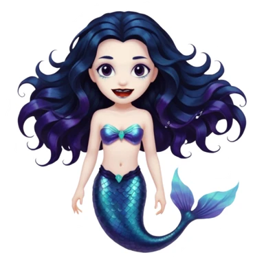 Black vampire mermaid sticker