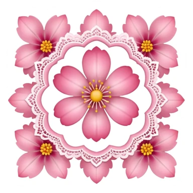 sakura flower with a lace border sticker