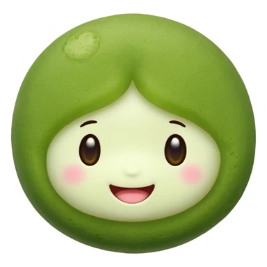 matcha flavored mochi cute face sticker