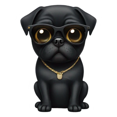 Black pug wearing sunglasses sticker