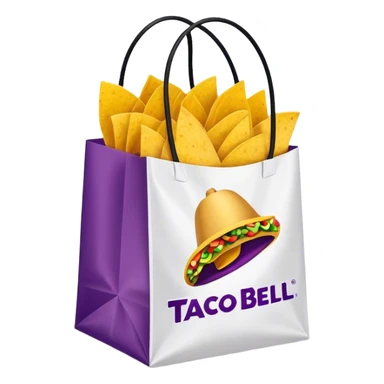 taco bell fast food bag with logo sticker