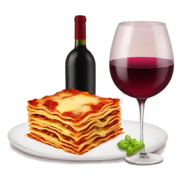 Lasagna and wine sticker