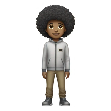 1 full-body Afro light-skinned skinned male teenager on a spaceship. sticker