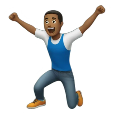 dominican man jumping of a cliff sticker