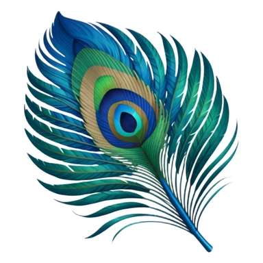 create a single peacock feather emoji sticker