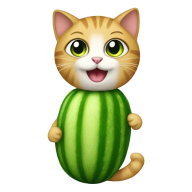Cat wearing a cucumber costume  sticker