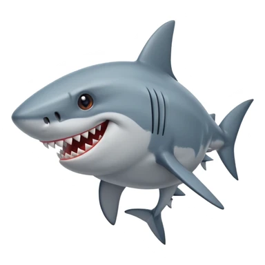 un requin style artoon sticker