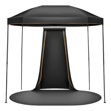 Tall Oval Narrow Pop up standing tent black for spray tan sticker