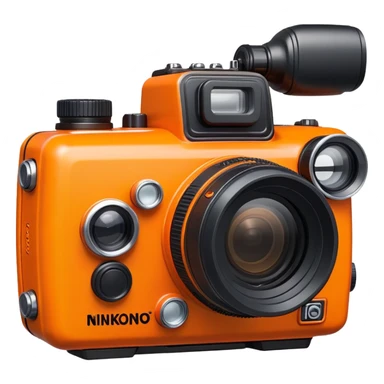 orange nikonos v camera sticker
