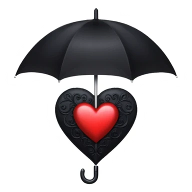 goth themed heart with a black umbrella sticker