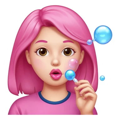 a person who blows gum bubble sticker