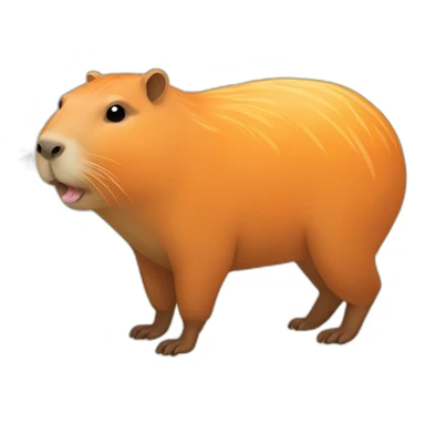 capybara with tangerine sticker