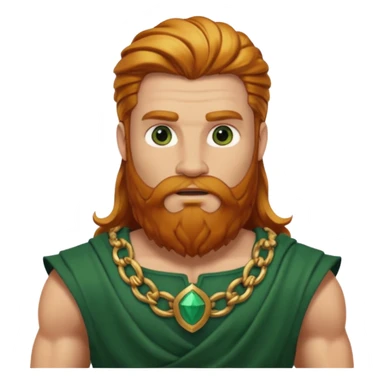 Hercules, God of Heroes from Gods and Goddesses with long reddish blonde hair and beard, gold and dark green outfit sticker