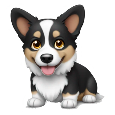 black and white welsh cardigan corgi sticker