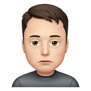 elon musk sad offended by something with some small tears under his eyes sticker