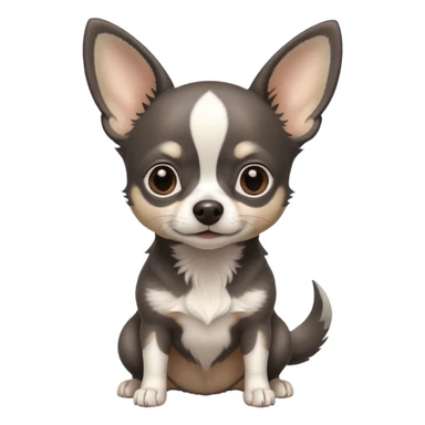 Very Dark graphite Chihuahua with white markings sticker