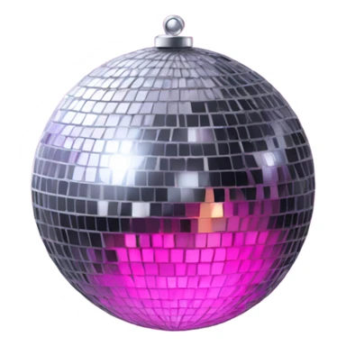 Disco ball with a pink bown sticker
