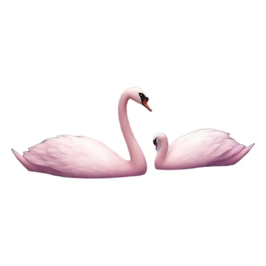 A pink swan painting a landscape sticker