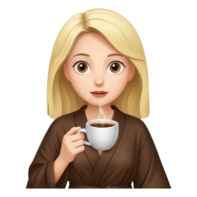 Woman drinking coffee and The edges of the eyes are wide open in the morning sticker