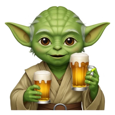 Yoda avec une bierre sticker