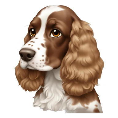 Brown with white spots working cocker spaniel sticker