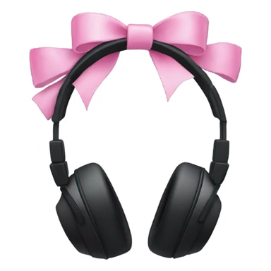 all black  headset with pink bows sticker