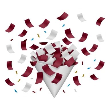 Burgundy and white confetti sticker